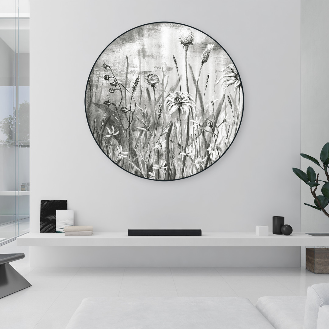 Papier peint rond Fleurs Froides
