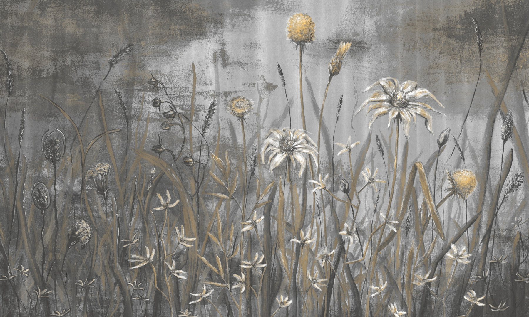 Papier peint rond Fleurs Froides 2