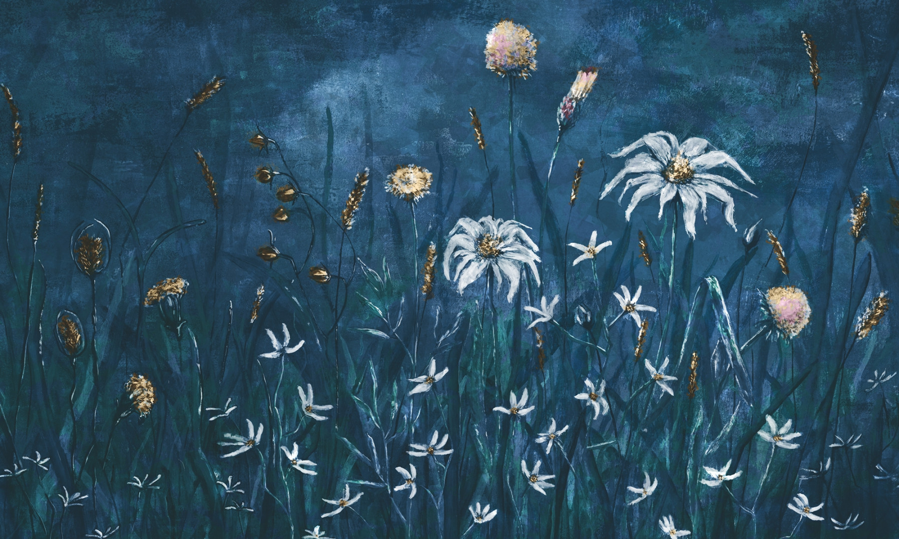Papier peint rond Fleurs Froides 3
