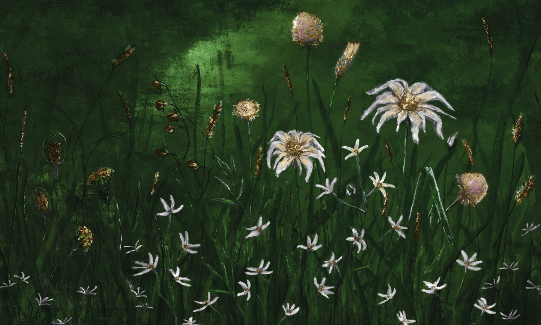 Papier peint rond Fleurs Froides 4