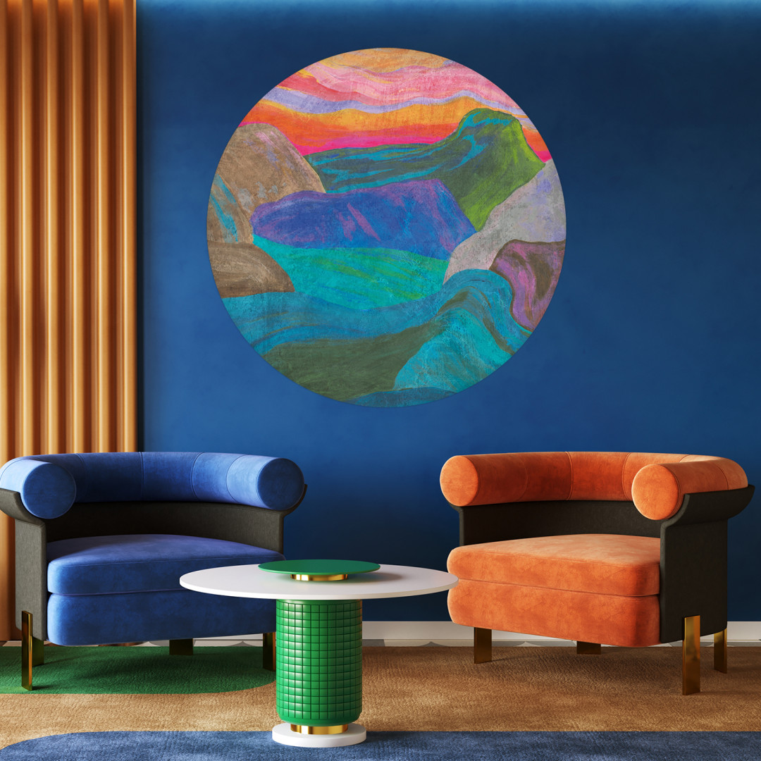 Papier peint rond Flux de Pierre 4