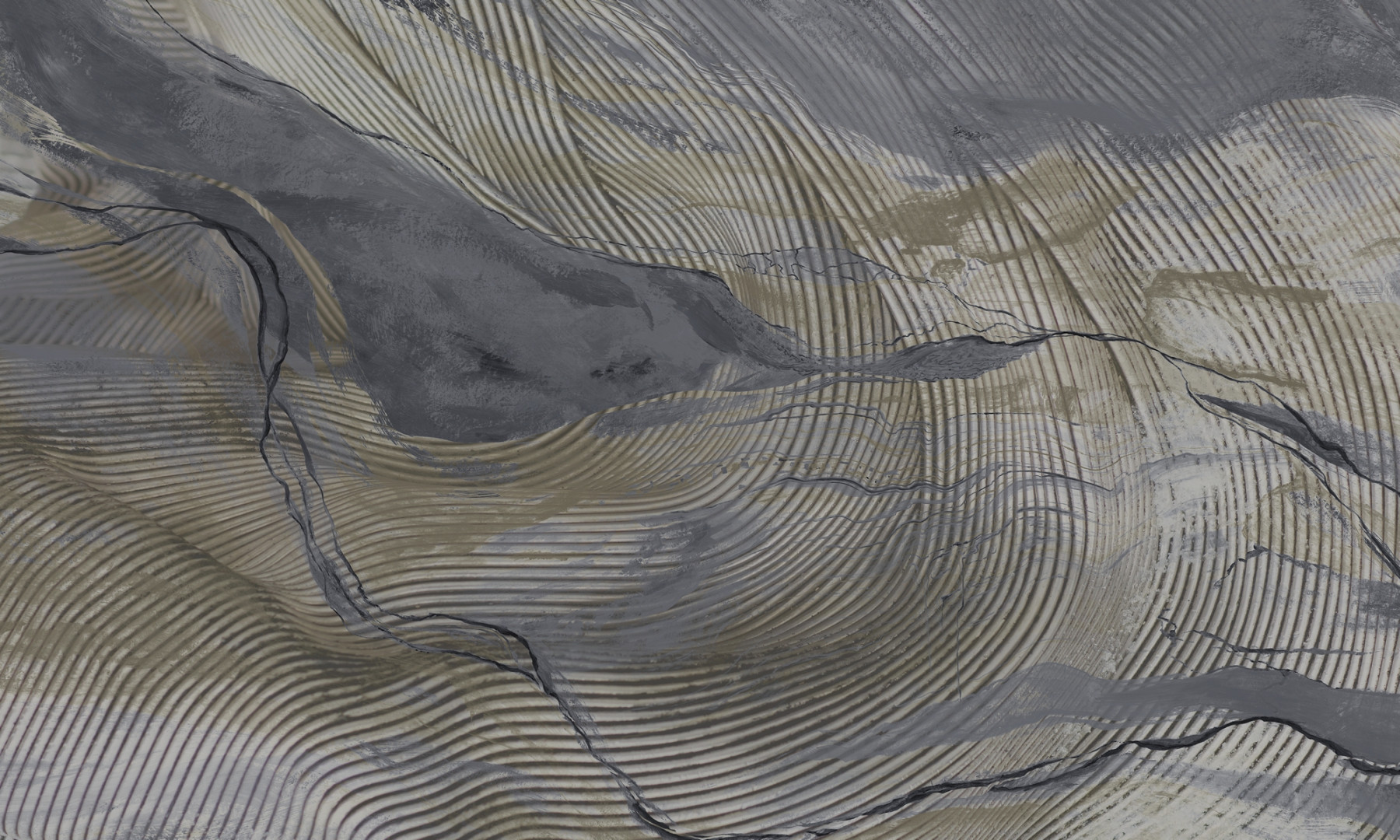 Papier peint rond Lignes Ondulées 3