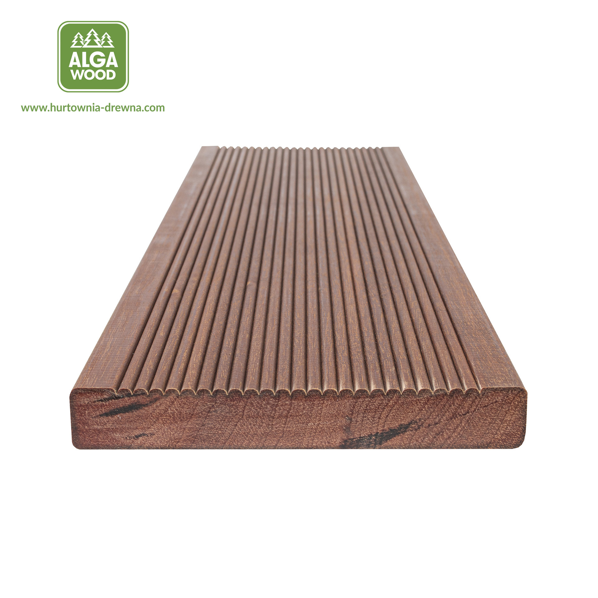 Lame de terrasse rainurée Massaranduba 21×145, classe FAS – AlgaWood