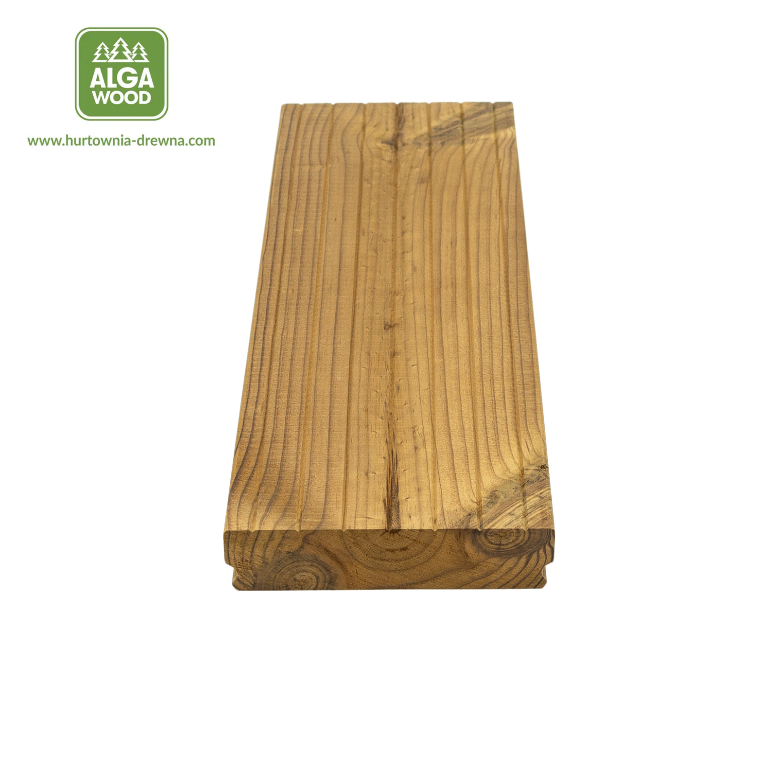 Lame de terrasse rainurée Thermo Sosna 26×140 BROfix classe AB – pose cachée – AlgaWood