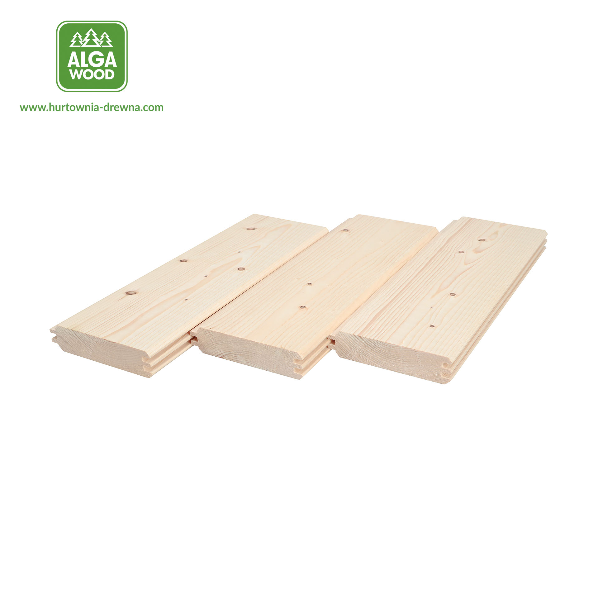 34×146 Pin/Epicéa Poutre en rondins, plafond-plancher, façade PHASE C+C classe C – AlgaWood
