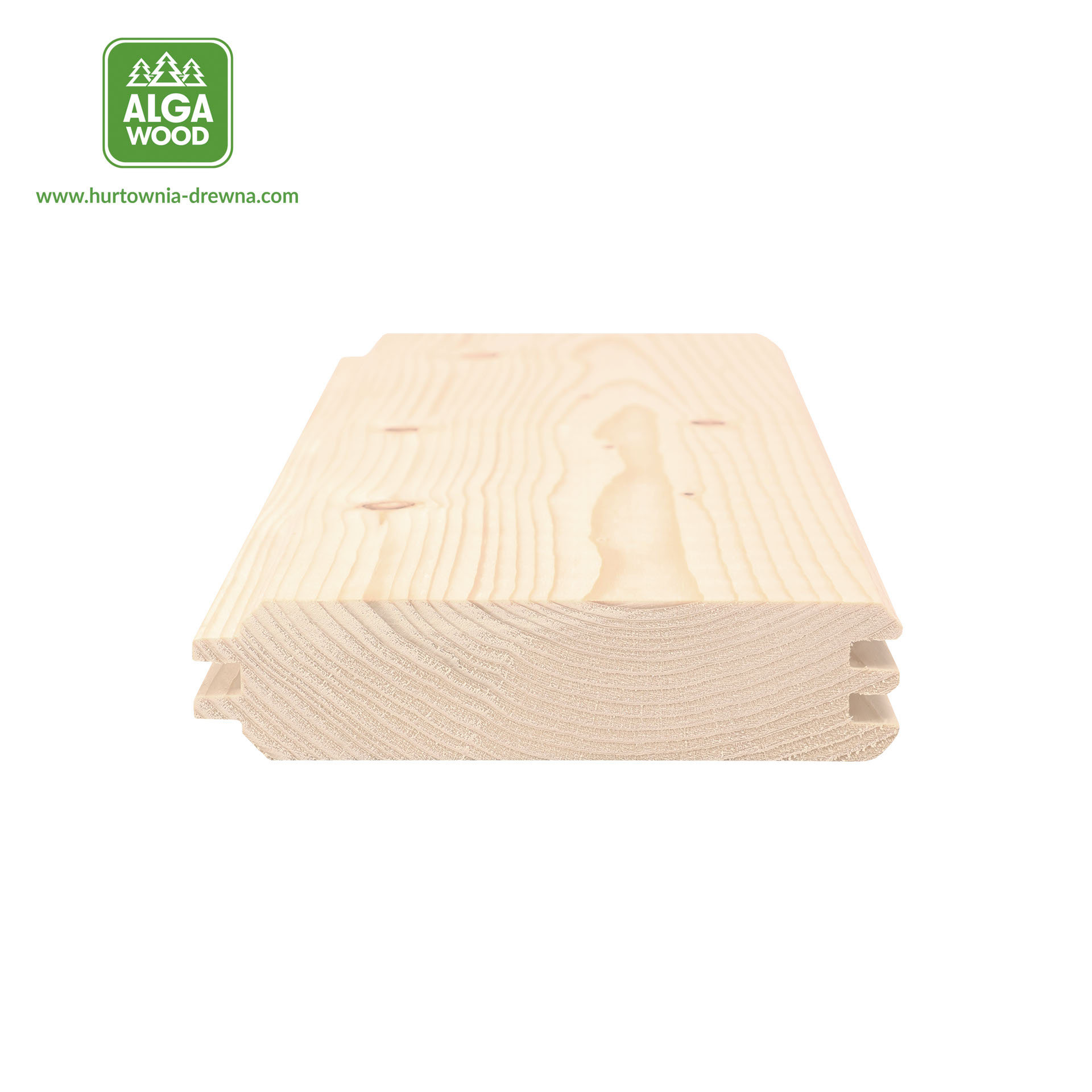 34×146 Pin/Epicéa Poutre en rondins, plafond-plancher, façade PHASE C+C classe C – AlgaWood