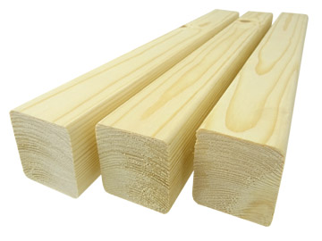 Solives carrées en mélèze de Sibérie 4,5 x 4,5 cm classe AB