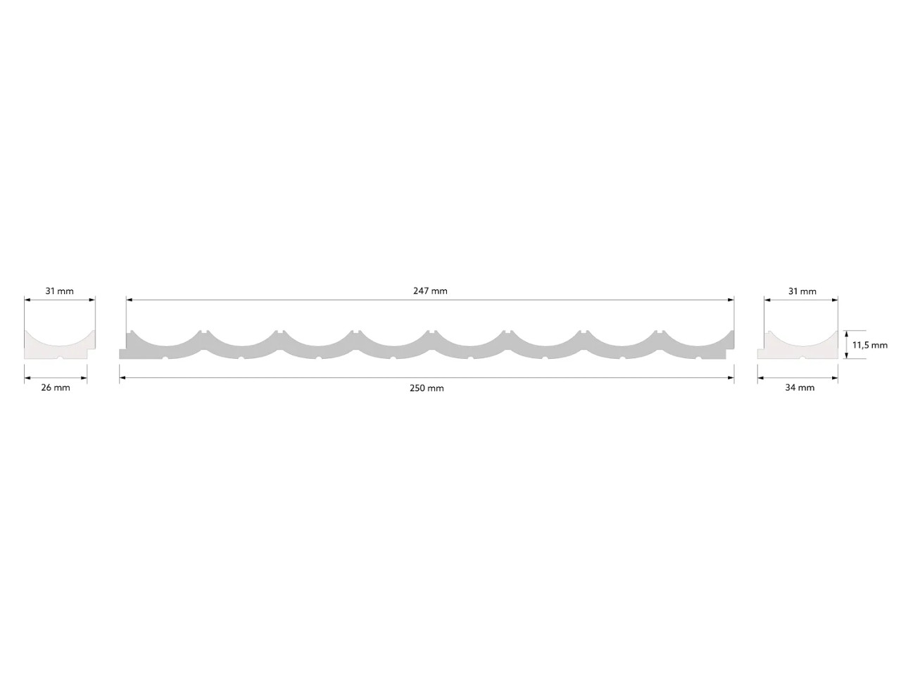 Extrémité droite du panneau mural WP002RP Lumio – Mardom Decor