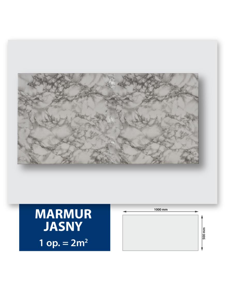 Panneau Mural décoratif Marbre Gris clair - Carton de 52 m² (104 pièces)
