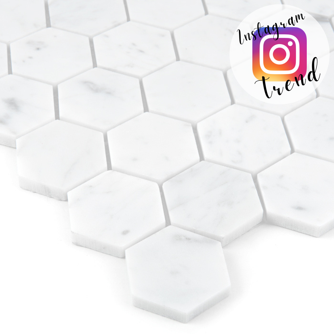 Carrara White Hexagon 48