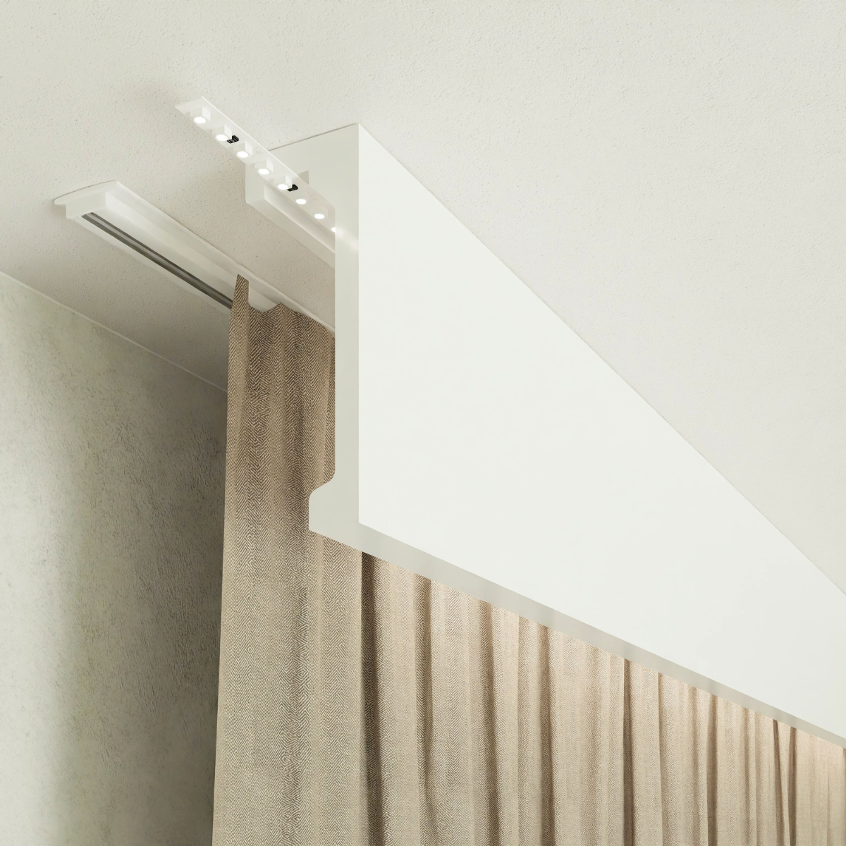 CUP-101 curtain moulding, rod masking strip, curtain rod cover for installation