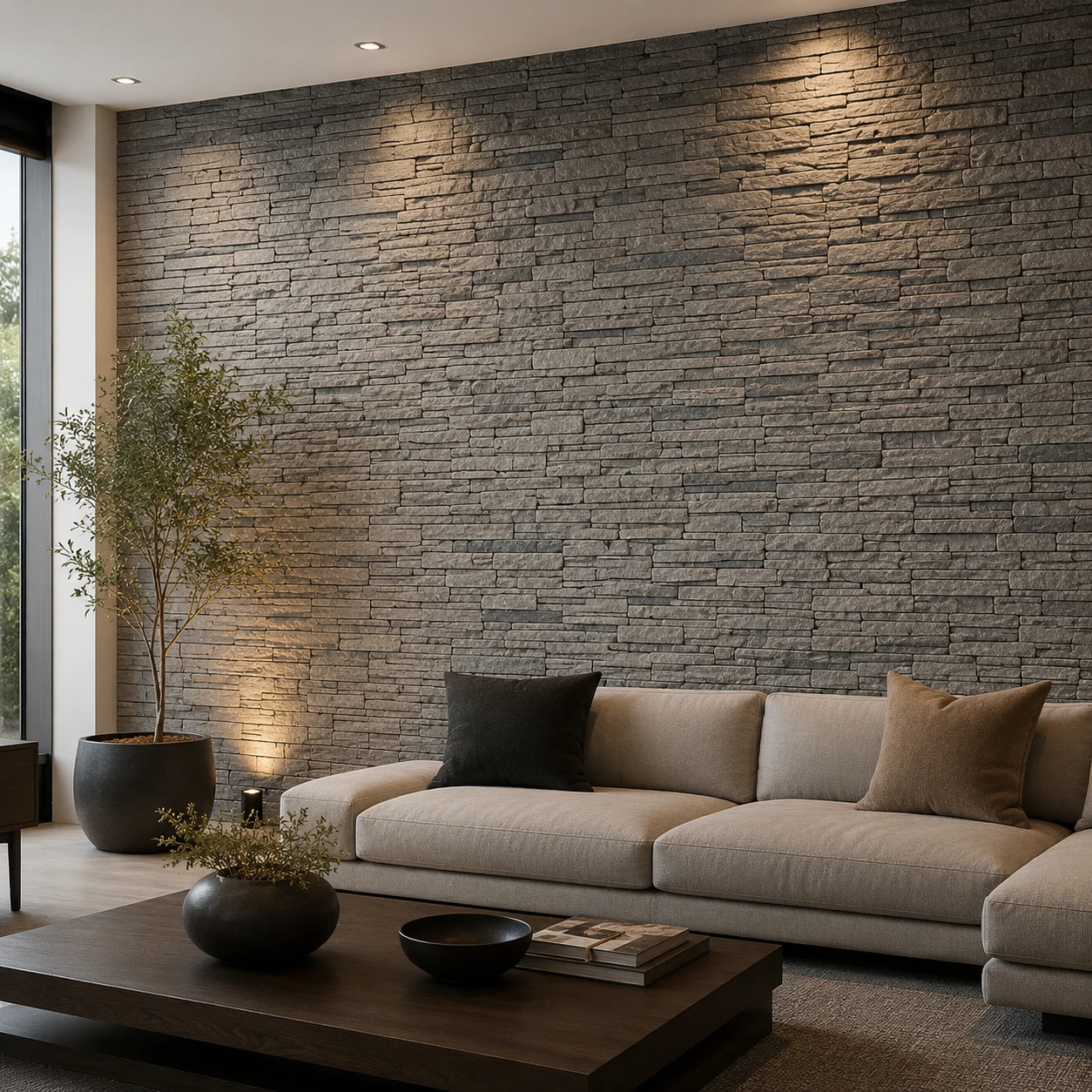 Panneau mural en polyuréthane SILVER SLATE 120x60cm – Easy Stones