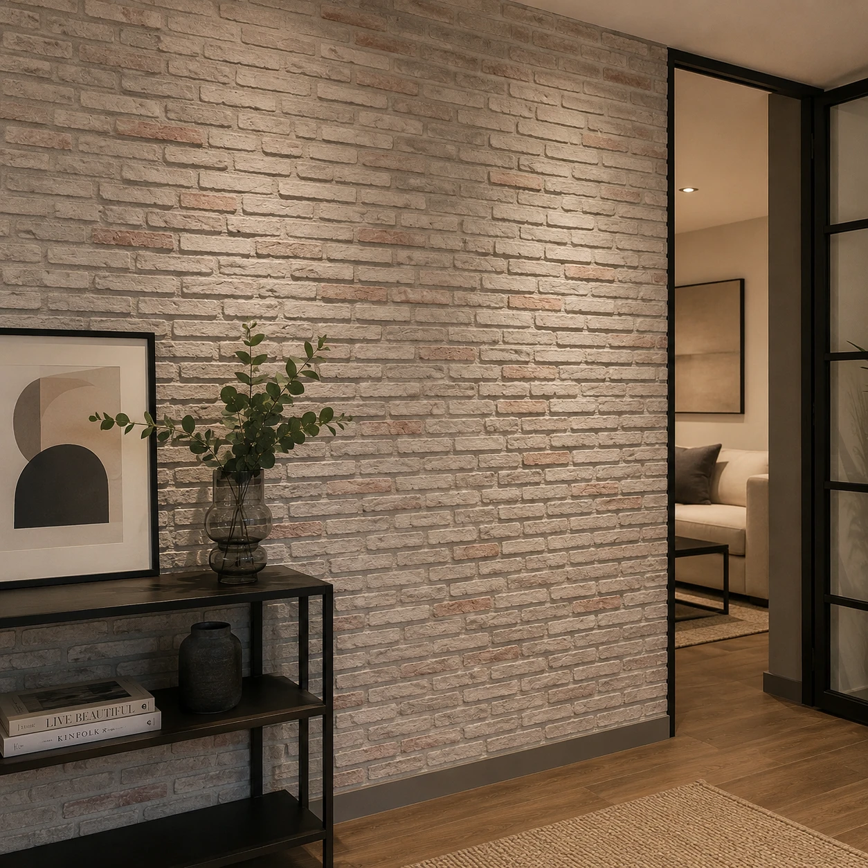 Panneau mural en polyuréthane RUSTIC WHITE 119x63cm – Easy Stones