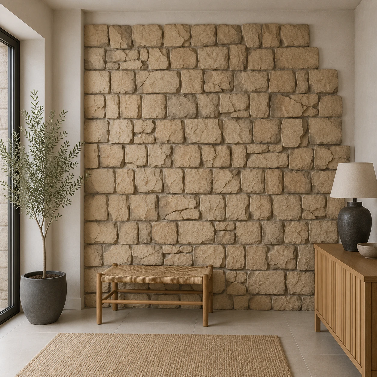 Panneau mural en polyuréthane Castle Stone 149 x 74 cm – Easy Stones