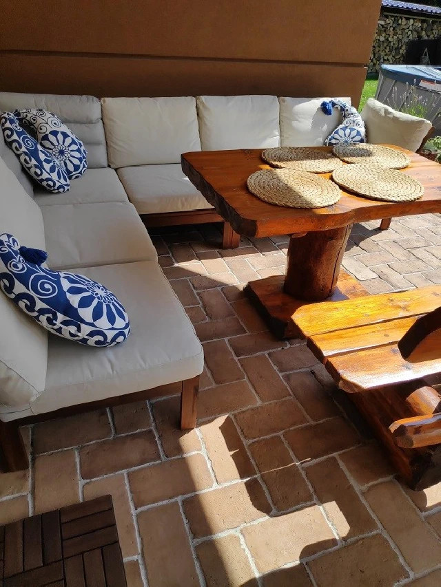 Brique de terrasse beige brun 1,5 cm – L : 13.5 cm x H : 27 cm x Ep : 3.5 cm