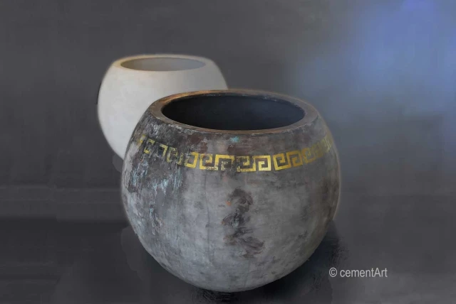 Grande jardinière, pot en béton