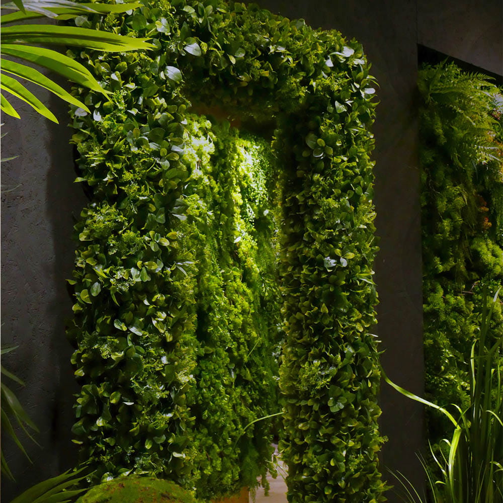 Grand miroir mural dans un cadre végétal, 160x80cm – Green Designers