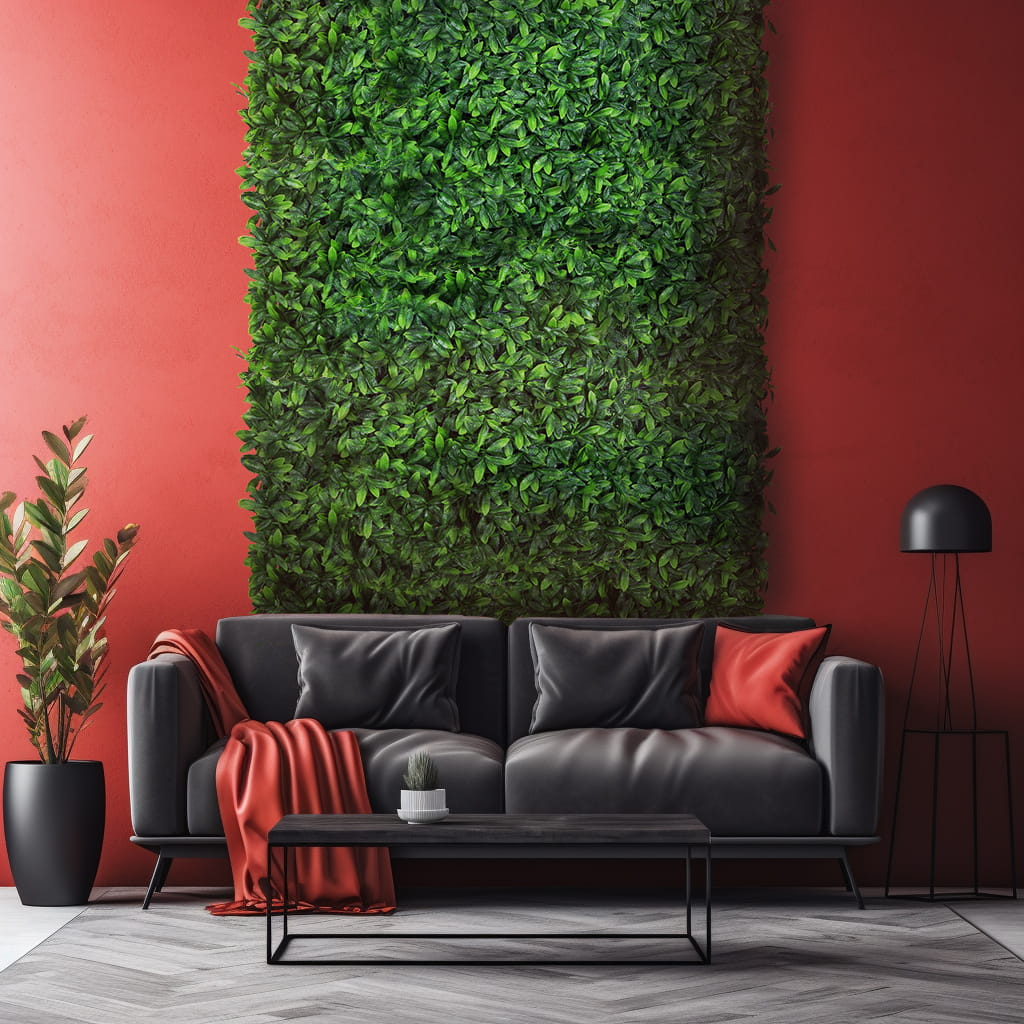 Tapis UV laurier vert artificiel cerise 50x50cm – Green Designers