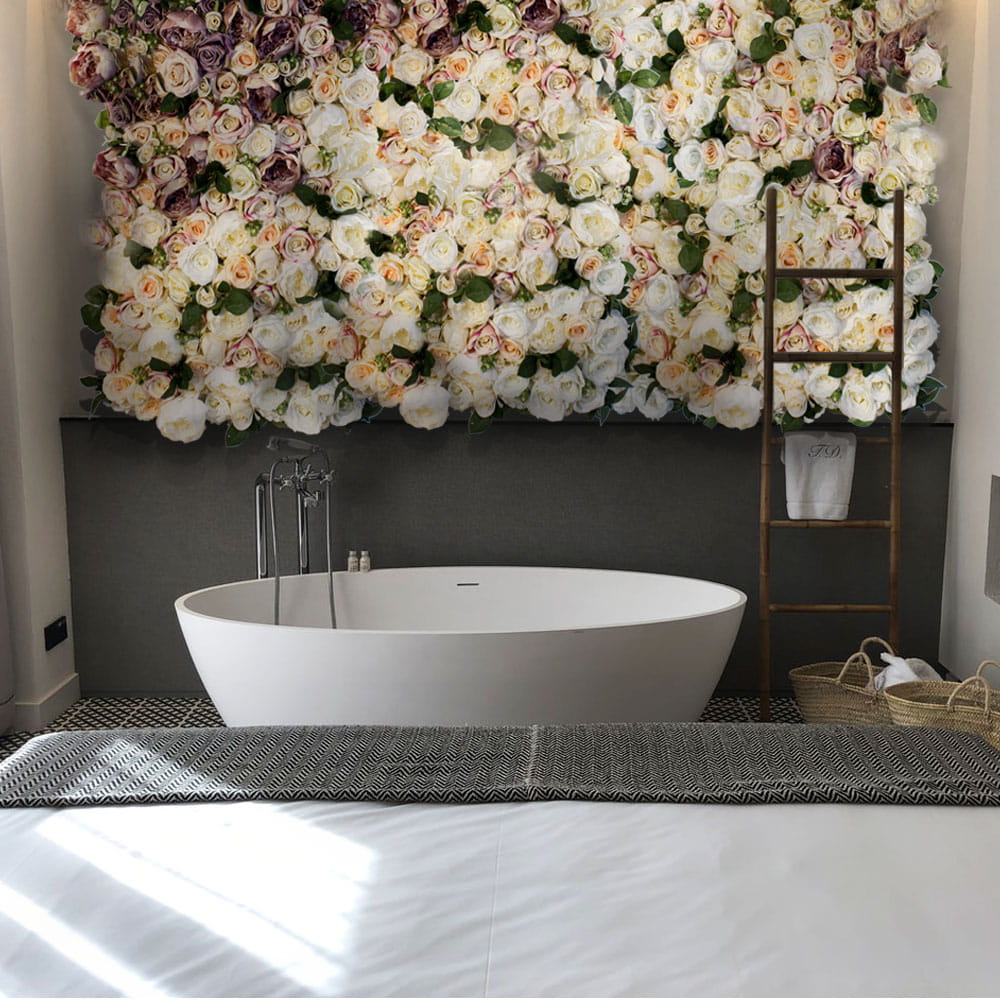 Mur de fleurs avec roses Majesté – Green Designers