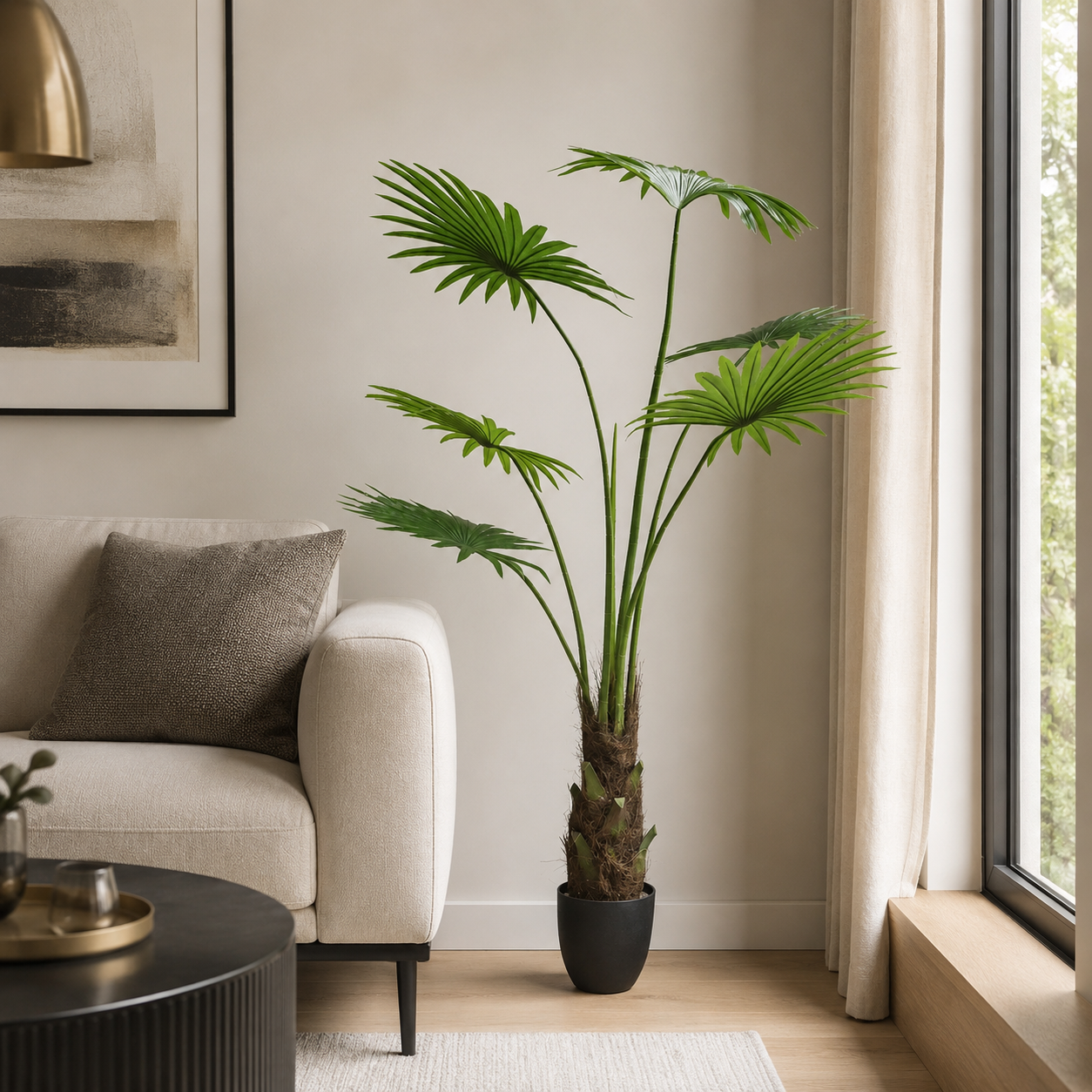 Palmier artificiel en pot Washingtonia Robusta, 160 cm – Green Designers