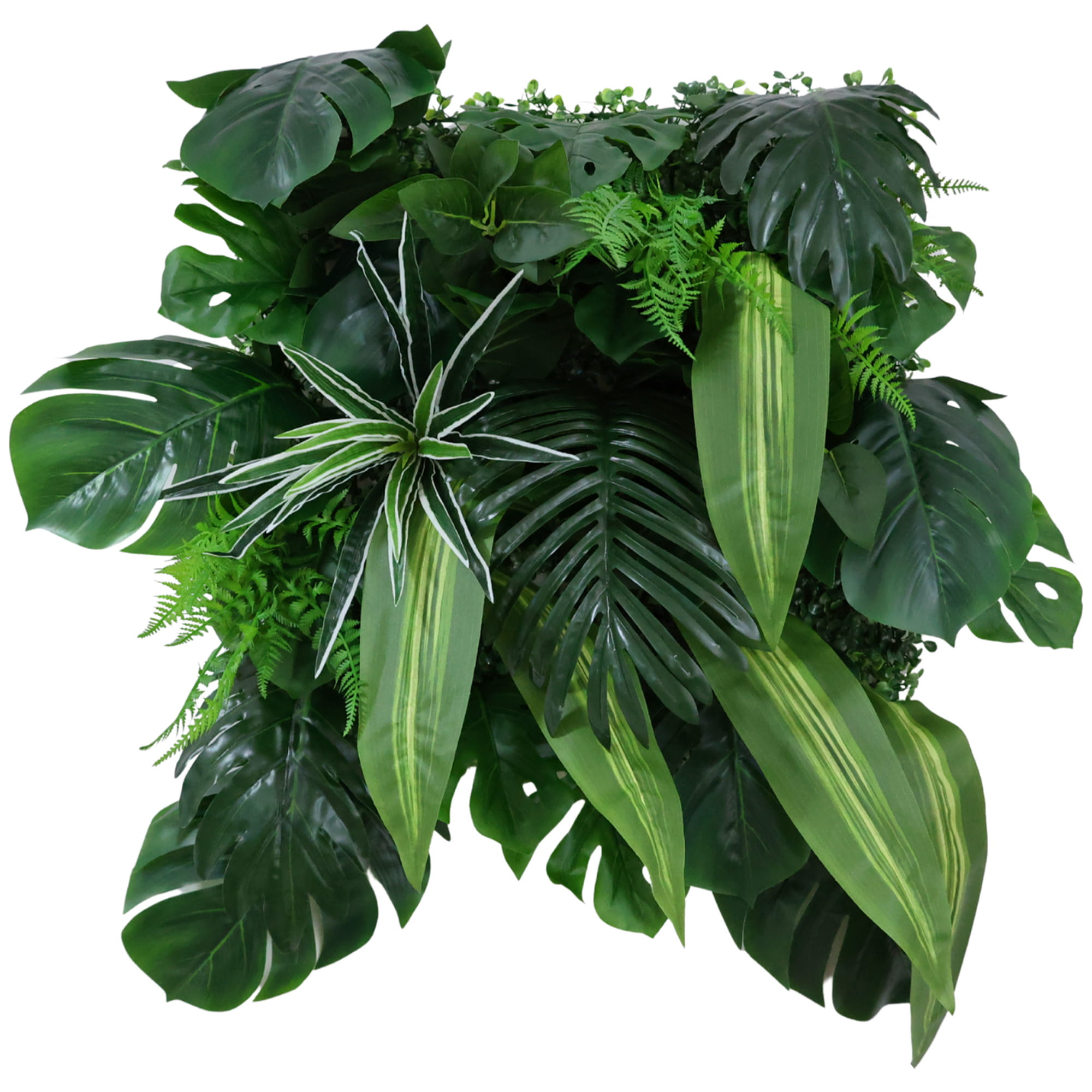 Mur vert tropical luxuriant 50x50cm