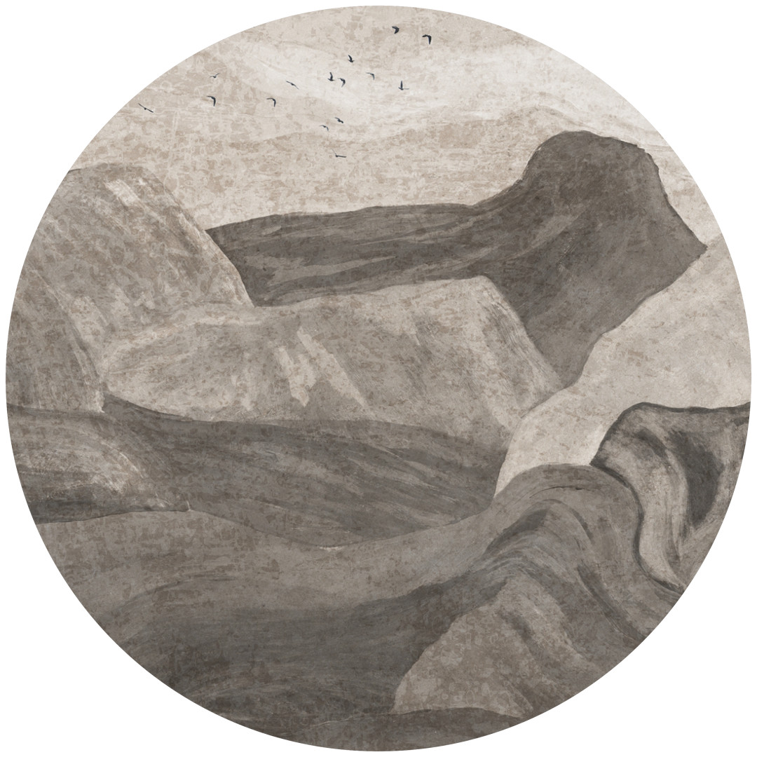 Papier peint cercle Stone Flow