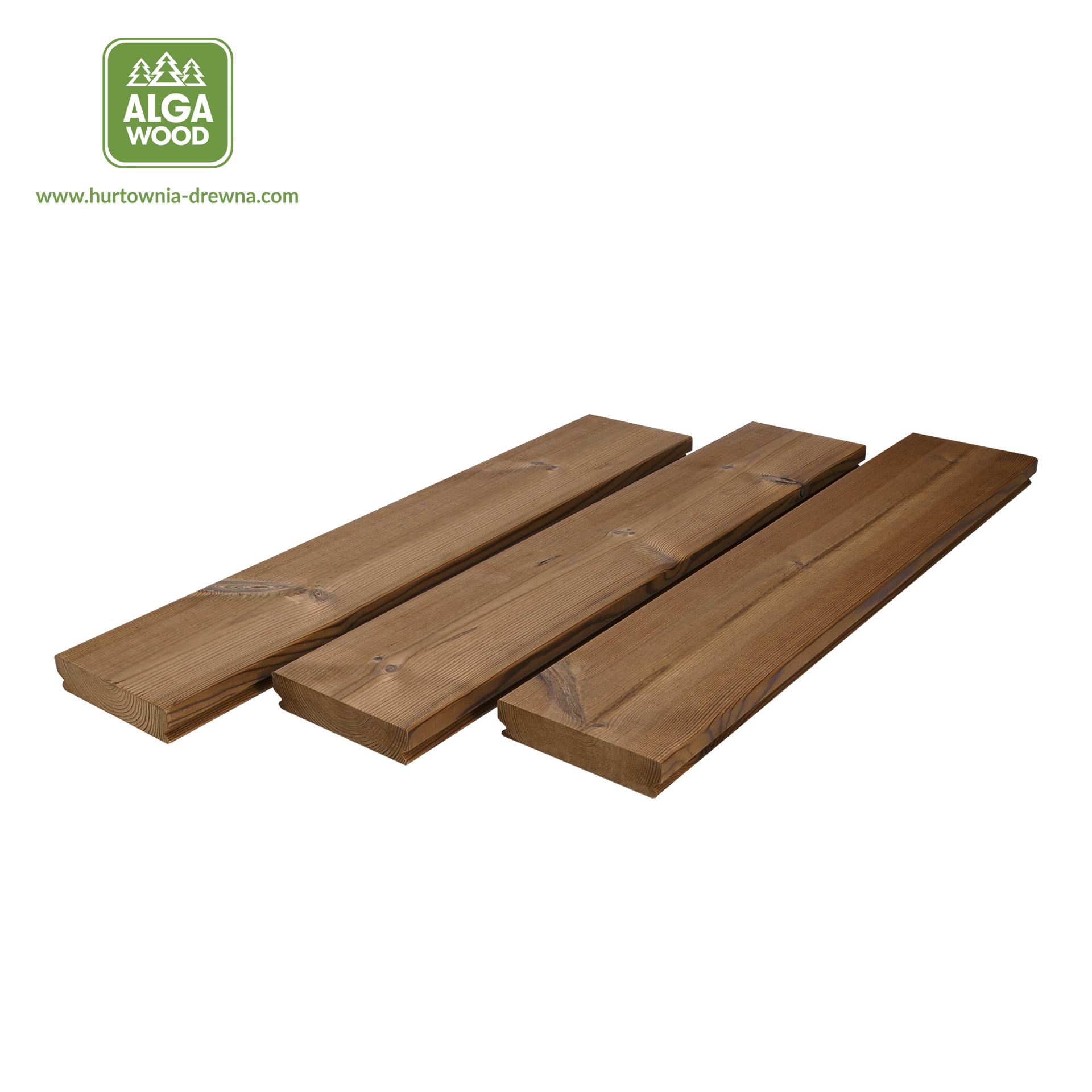 Lame de terrasse Thermo Pin SMOOTH 26×140 BROfix classe AB – pose cachée – AlgaWood