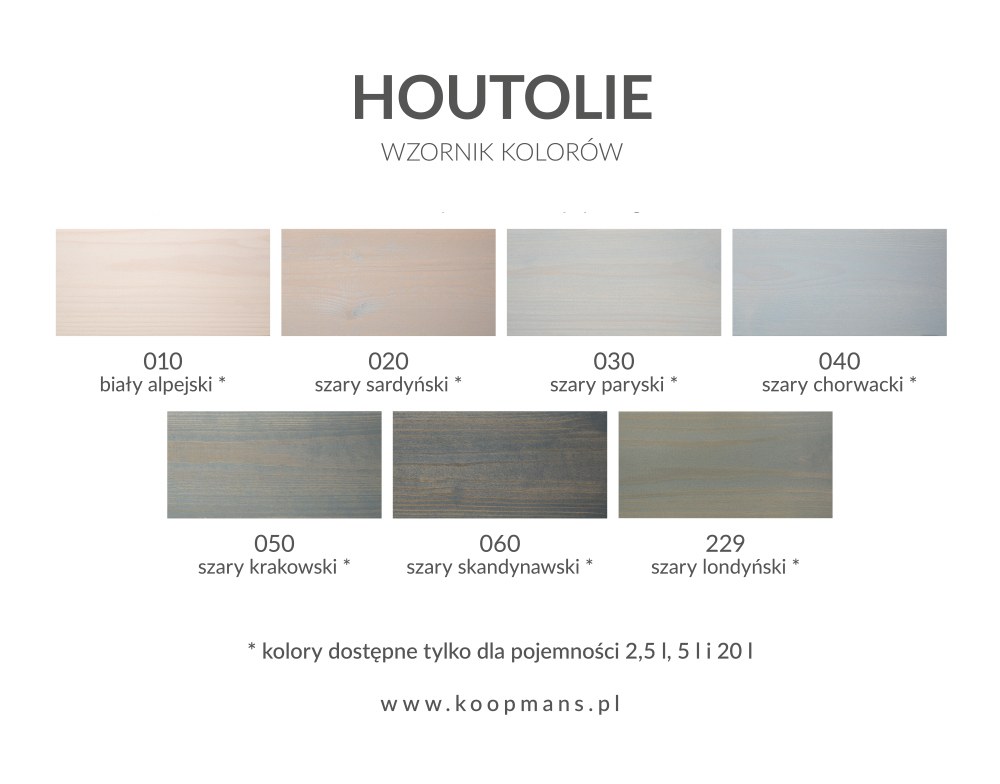 Koopmans HOUTOLIE 2,5L – Teintes spéciales – Huile d'imprégnation bois – AlgaWood