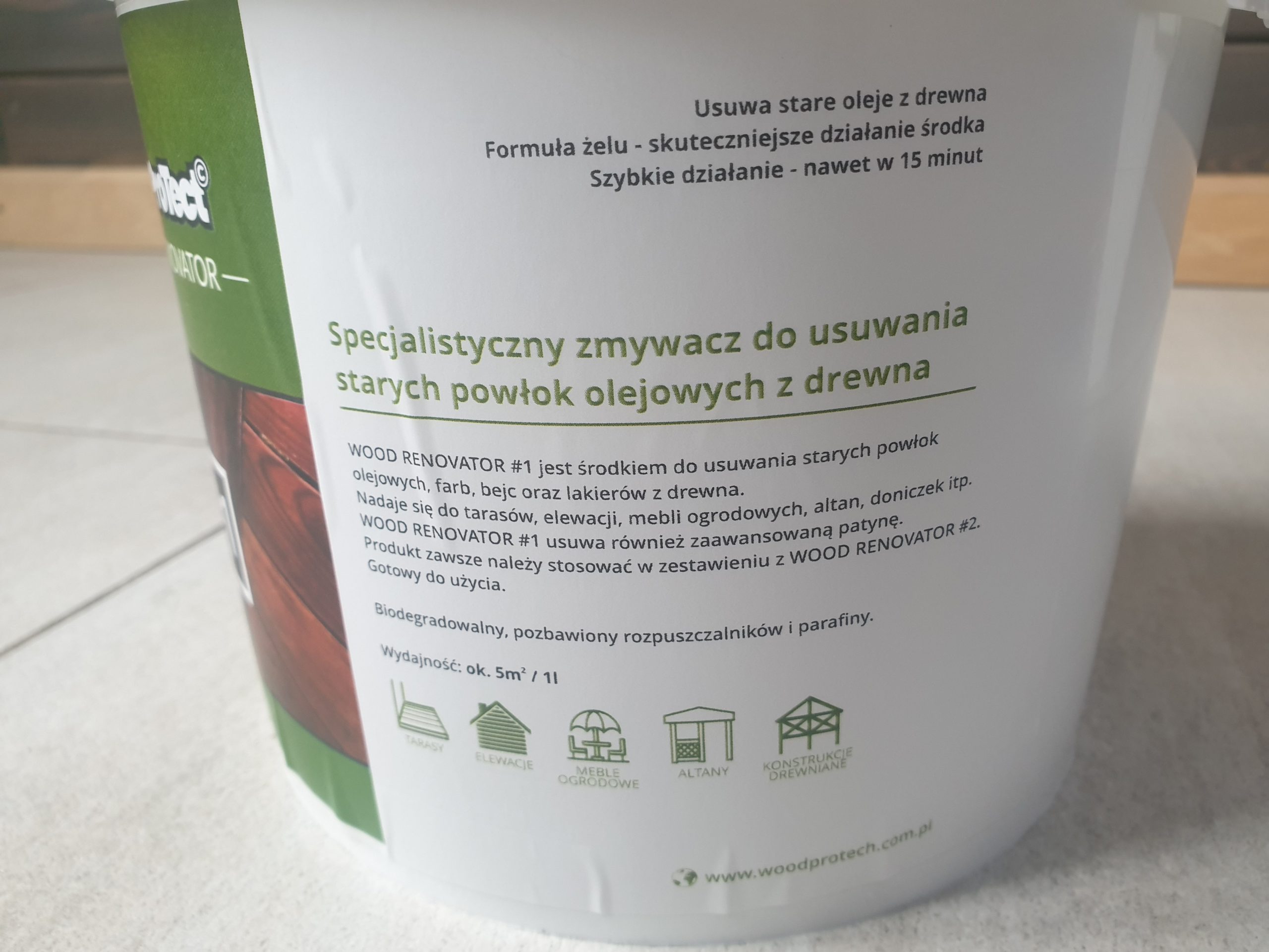 WoodProTect – Gel pour enlever les anciennes couches d'huile du bois 5kg (Copie) – AlgaWood