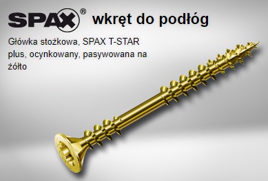 Vis à bois 4,5×50 Zinc jaune SPAX – AlgaWood