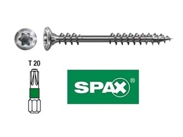 Vis à bois en acier inoxydable 4,5×50 Acier A2, argent SPAX – (façade)