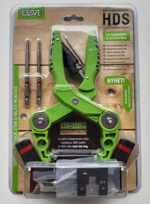 Essve HDS 110-150mm – Outil d'installation pour une installation cachée dans les planches de terrasse