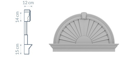 Fronton de fenêtre NA12 - En forme d'arc