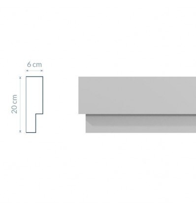 Corniche GM7 moderne : forme plate et large