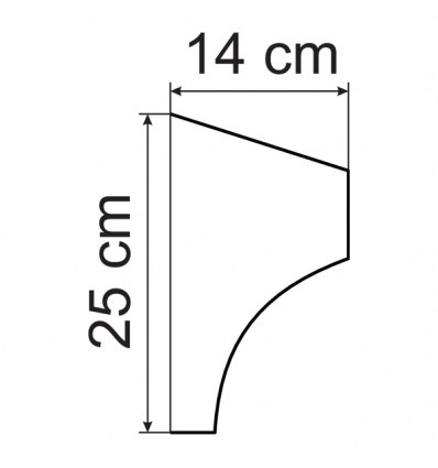 Corniche GM15 rectangulaire avec bords arrondis et courbure