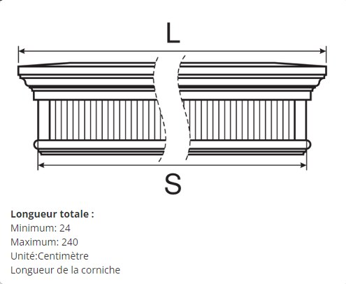 Corniche de fenêtre GO11 - Style néoclassique Personnalisée - Coupes et finition d’usine – gratuites.
