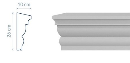Corniche intermédiaire GP6 : Design élégant avec des courbes raffinées