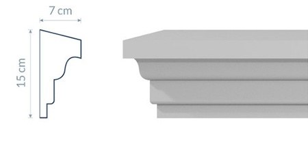 Corniche intermédiaire GP10 : profilé motif d’escalier
