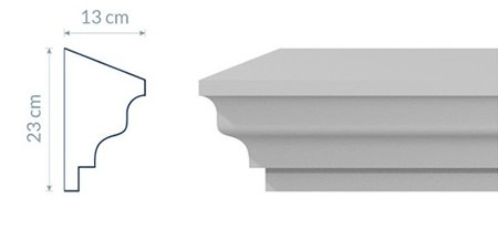 Corniche intermédiaire GP12 élégante avec profil sculpté