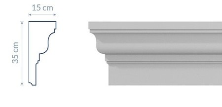 Corniche intermédiaire GP17 : Courbes Élégantes et Design Minimaliste