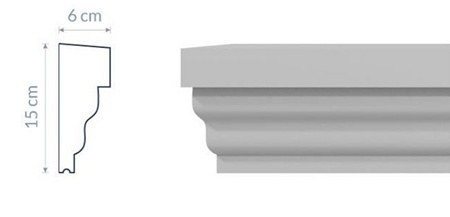 Moulure de rebord P2 - Détails classiques avec courbes élégantes Personnalisée - Coupes et finition d’usine – gratuites.