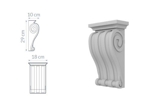 Support décoratif W15 : Profilé classique avec rainures