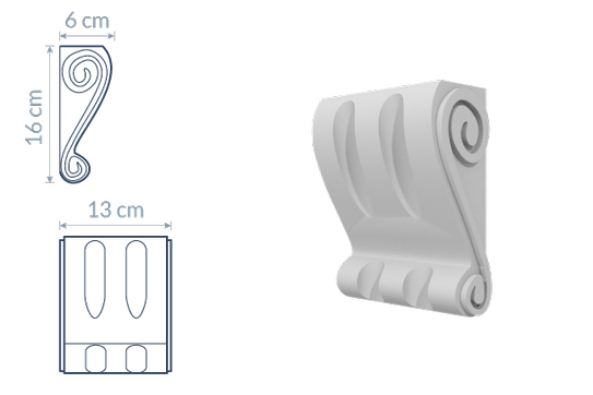 Support décoratif W7 : forme en "S" stylisée